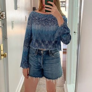 Tularosa metallic scalloped sweater